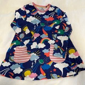 Mini Boden rainbow pocket tunic swing dress